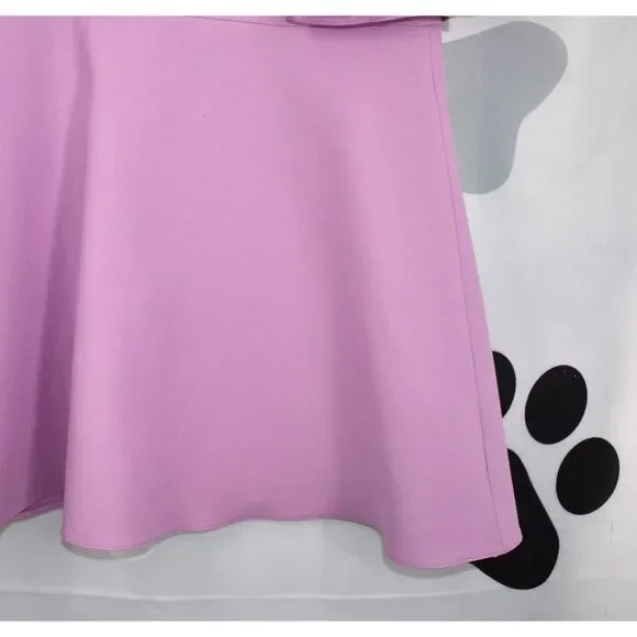 600 E Valentino NWT Wool and Silk Blend Mini Dress Flute Hem Bell Sleeves Lavend - Picture 4 of 9